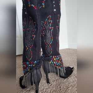 🖤 GIANNI BINI BLACK MULTI CRYSTAL HEELED BOOTS 🖤Brand: Gianni Bini  Size: 9.5